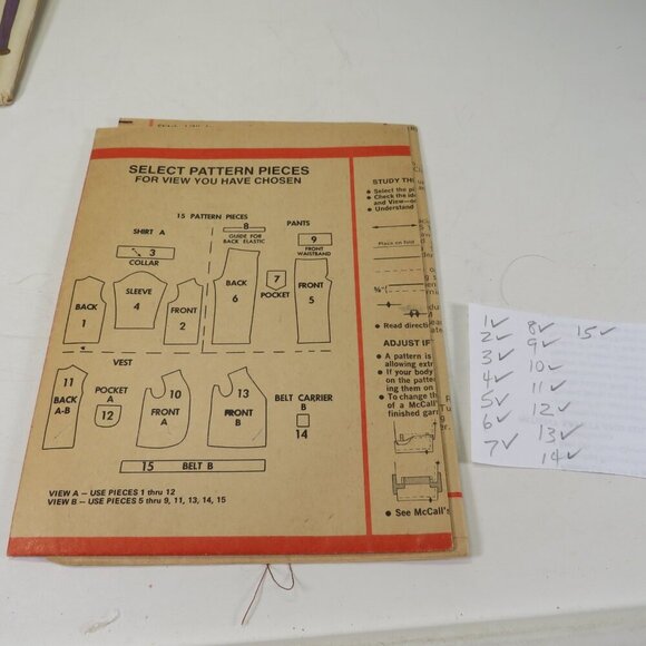 McCalls 3120 clothing pattern size 4 Boy shirt, pants, vest, belt (complete - Picture 4 of 6